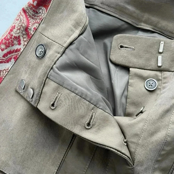 Elie Tahari Devona Skirt‎ Mushroom Women’s Size 8 Belted Side Panels Boho - Picture 13 of 16